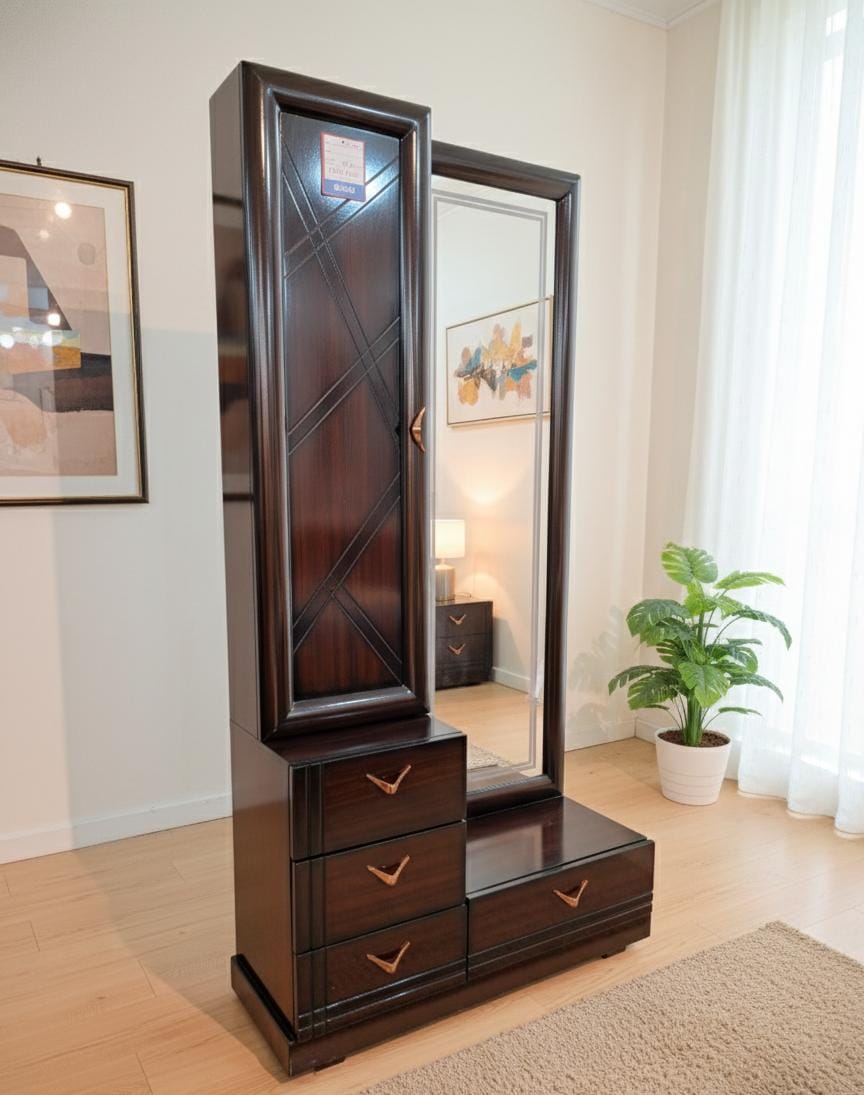 Wooden Triple Storage Dressing Table